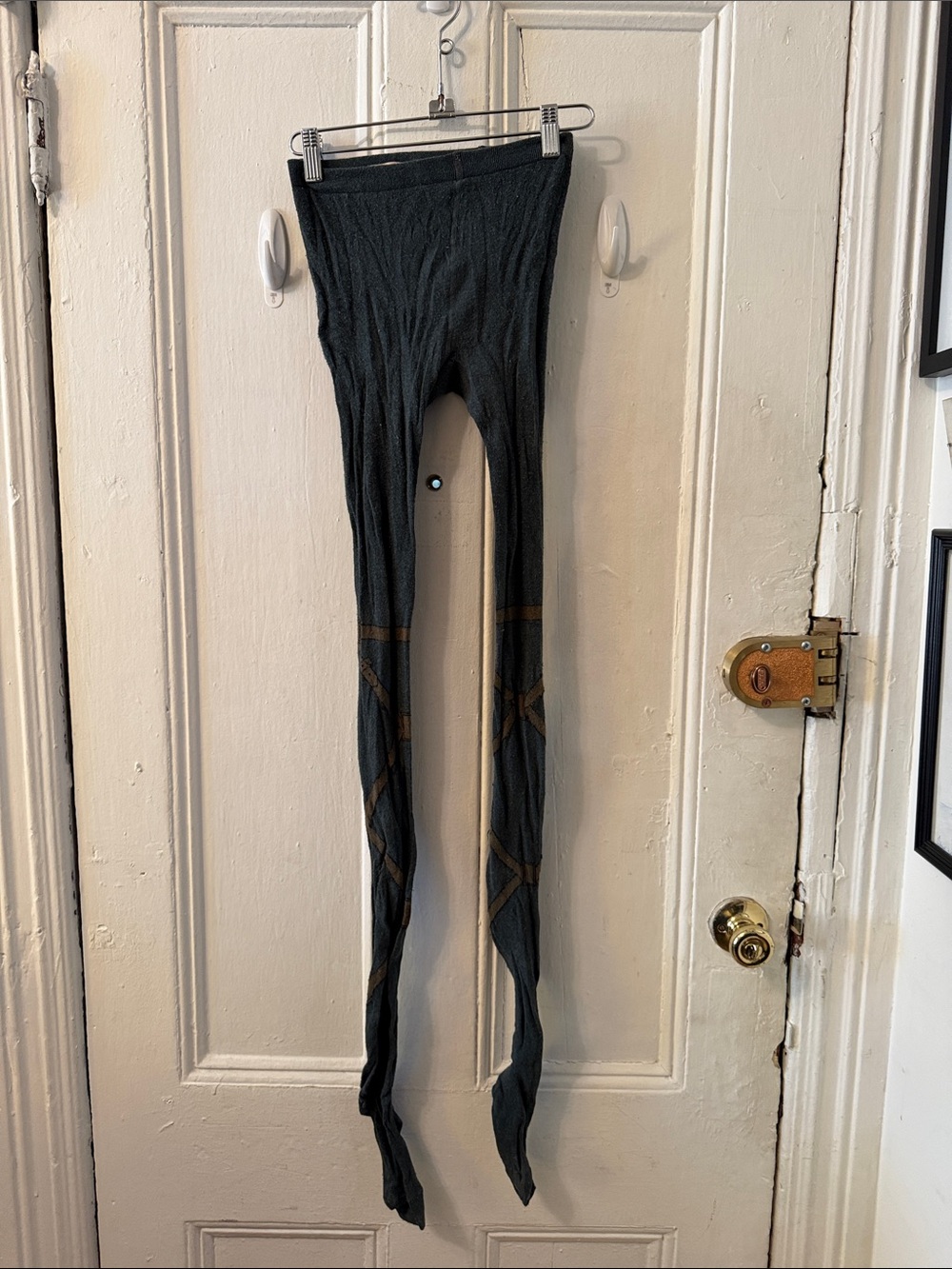 Mara Hoffman green and brown Patterned Knit Tights large